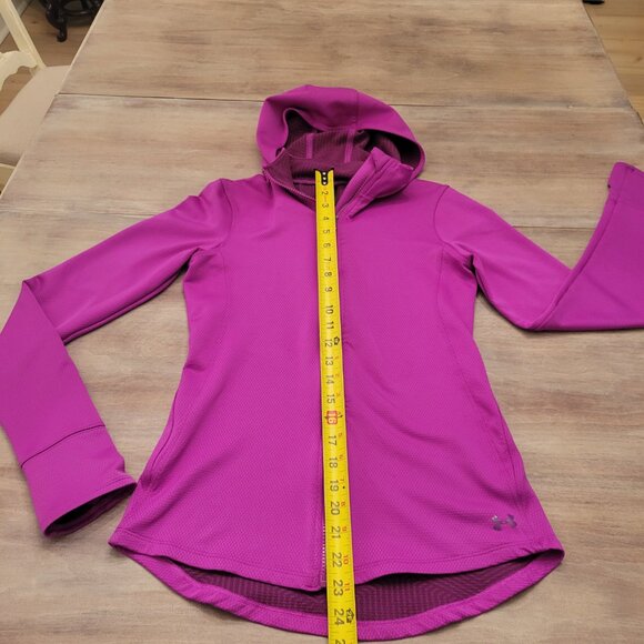 Under Armour Women’s Fitted Full Zip Hoodie Jacket Pink Athleisure Activewear M - Picture 7 of 9